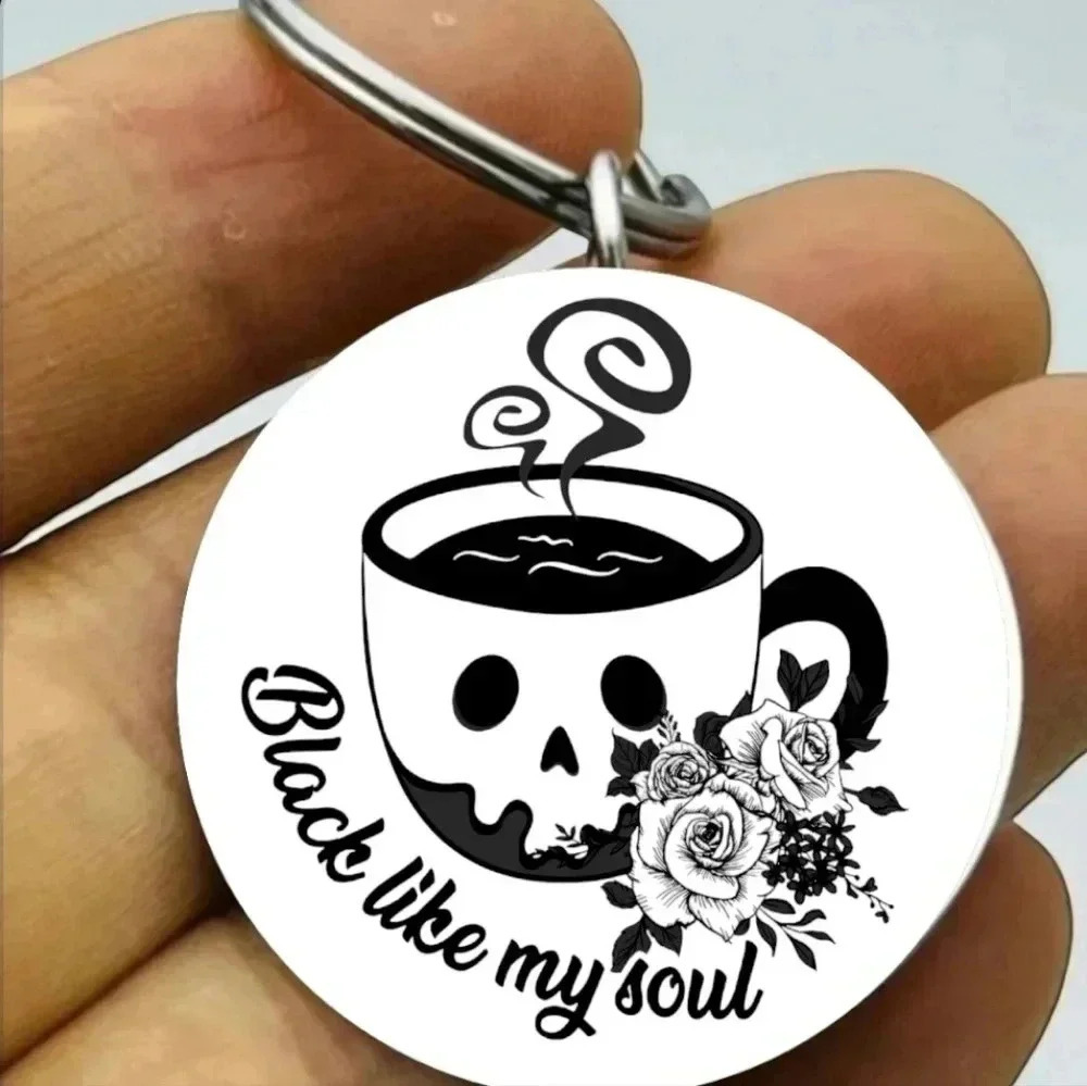 Black Coffee like my soul horror hot Keychain